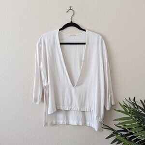 Black Crane Deep V Tunic Top